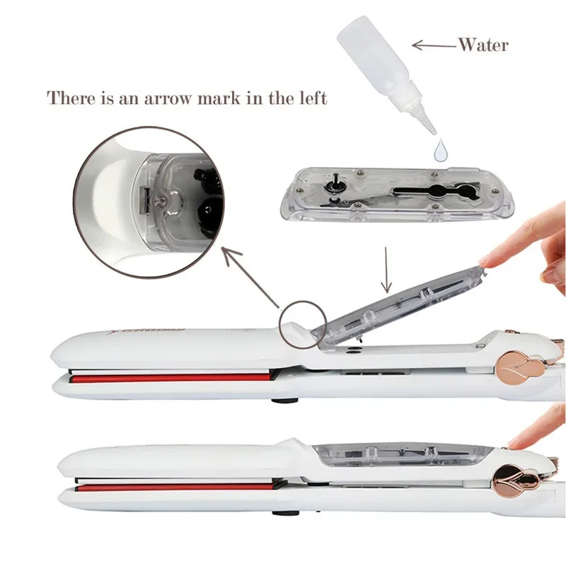 Professional Infrared Steam Hair Straightener Fast Heating Ceramic Wide Plates Vapor Flat Iron Salon Straightening Styling Tools 2