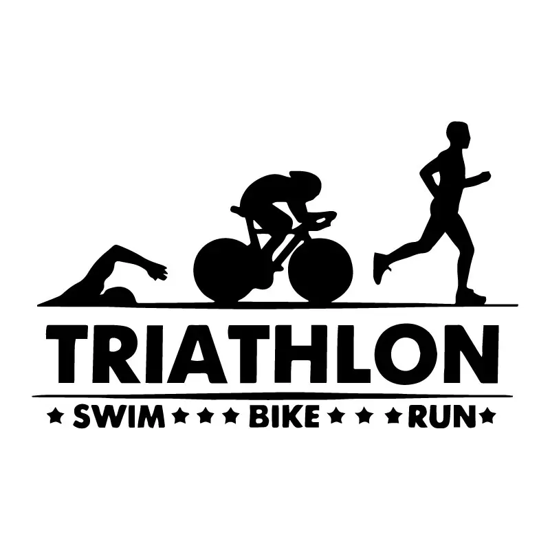 

Triathlon Swim Bike Run Athlete Sport Car Stickers Car Trunk Decorate Accessories Vinyl Decal 13cm*8cm