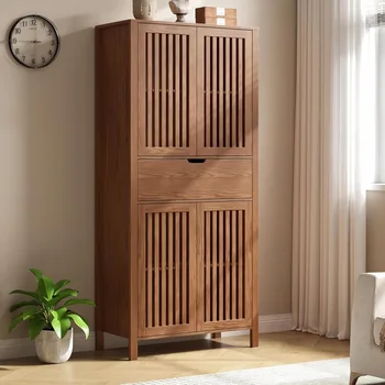 69" Tall Farmhouse Storage Cabinet with Drawer & Adjustable Shelves, Grille Door 1