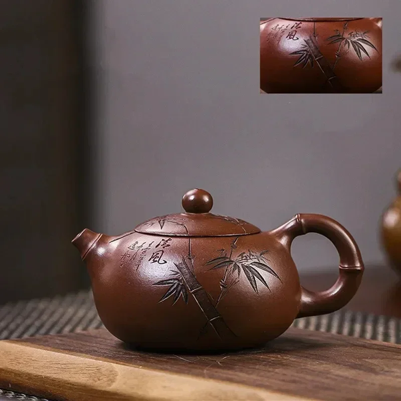 

Оригинальный чайник из сиреневой глины Yixing, 230 мл, чайник ручной работы Xishi, заварник для красивого чая, аксессуары для китайского чая Zisha