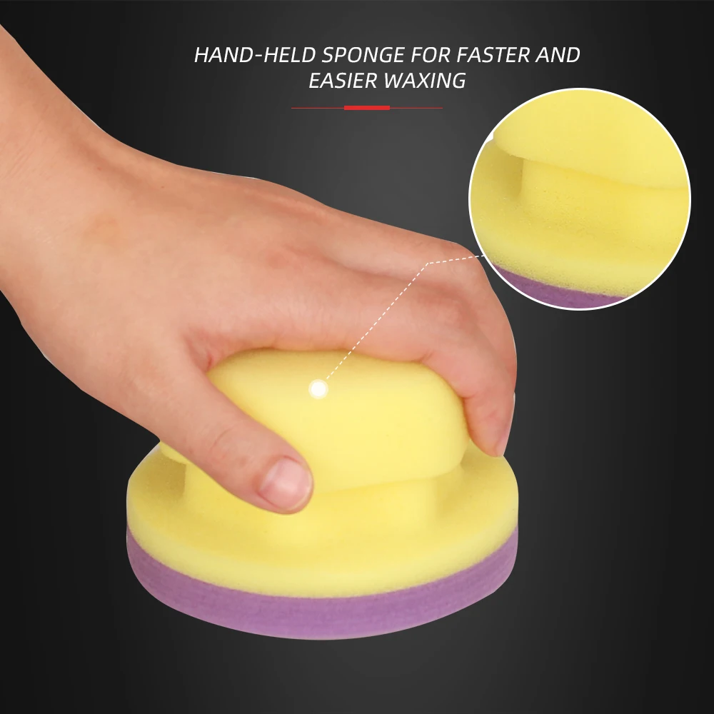 SPTA Hand Hold Waxing Sponge High Density Polyester Sponge Auto Tire Waxing Applicator Leather Polishing