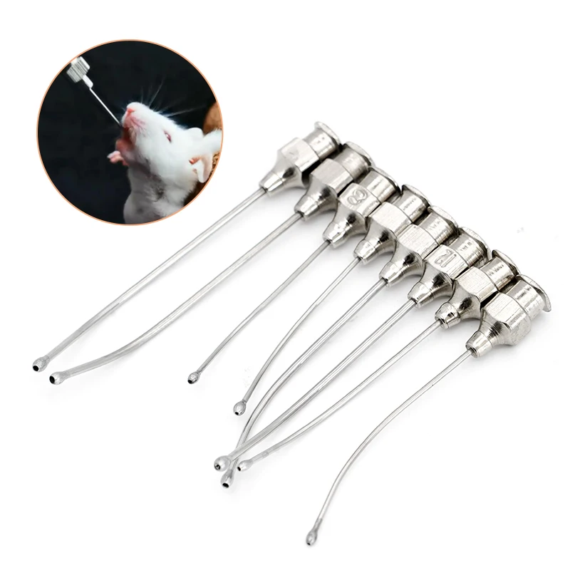 1Pcs Stainless Steel Birds Feeding Syringe Tube Nozzle Rats and Mice/Parrots/Birds/Poultry/Pets Elbow Gavage Needles 5
