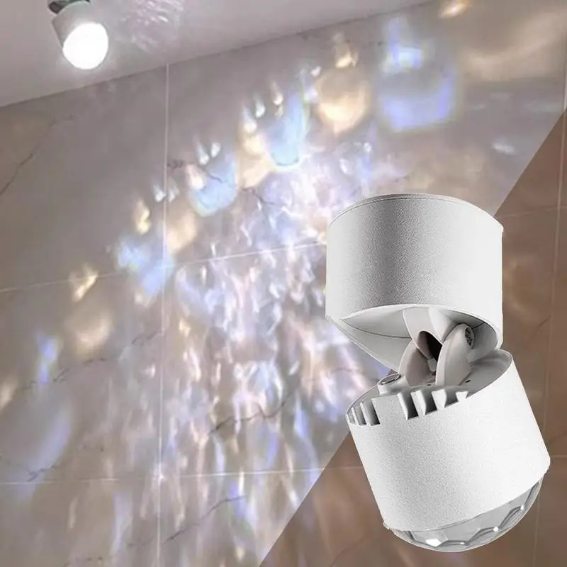 LED 입구 물 잔물결 스포트라이트, USB 야간 조명, 다이나믹 앰비언트, 각도 조절 가능, 물 조명 프로젝터