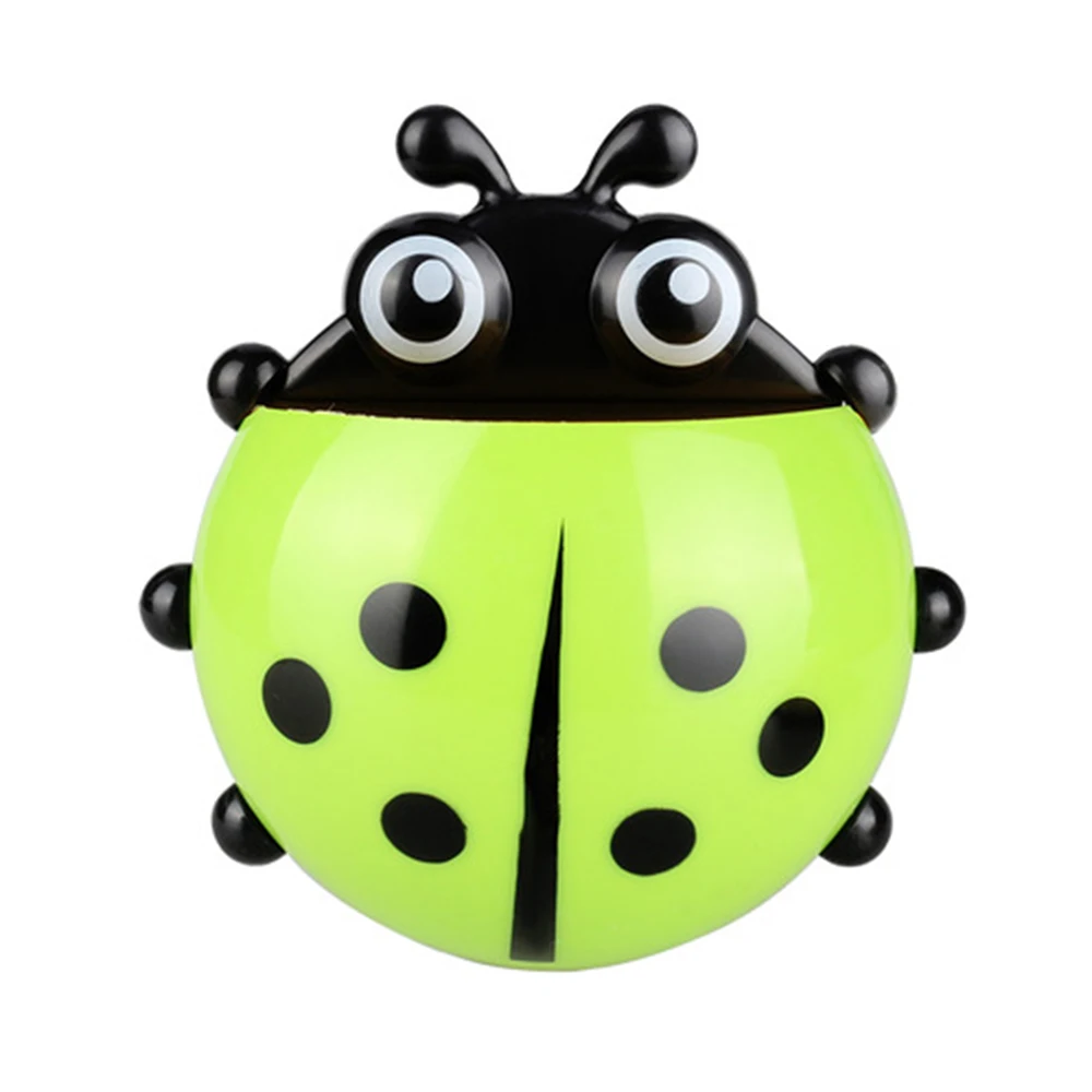 Ladybug Animal Insect Toothbrush Holder Bathroom Cartoon Toothbrush Toothpaste Wall Suction Holder Rack Container Organizer