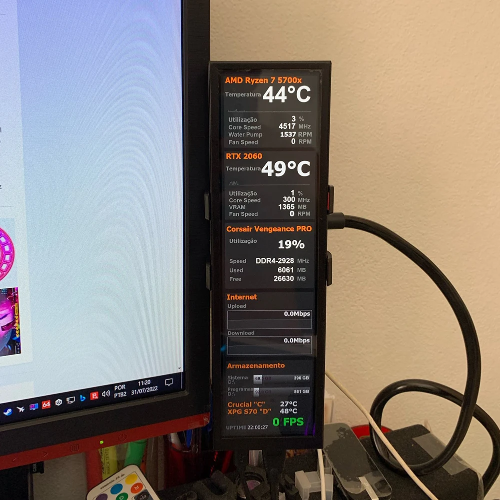 1Pcs 8.8 ġ  ȭ 480X1920 HDMI ȣȯ USB Ʈ  Ʈ  ÷ CPU GPU SSD  Windows