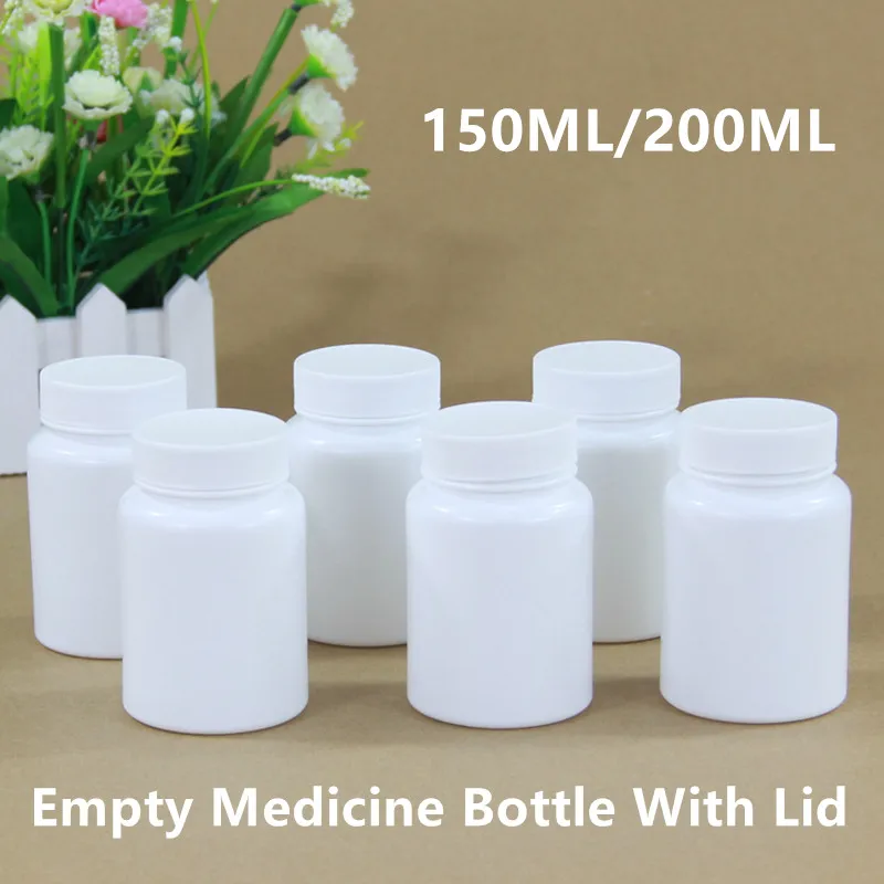 20PCS 20ML- 200ML Medicine Bottle with Lid Food Grade Plastic Storage Packing Container ill Box Case Bottle Cache Drug Holder