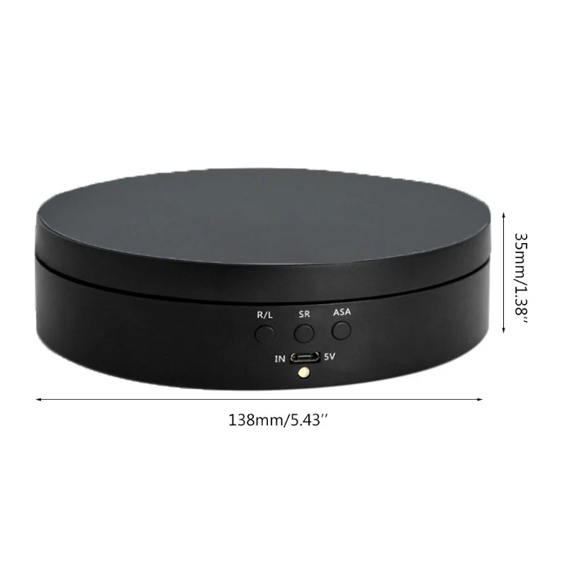 3 Speeds Electric Rotating Turntable Merchandise Display Base Automatic Revolving Platform  138MM Battery/USB Power images - 6