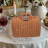 Imitation Rattan Box Simulation Case Suitcase Retro Handwoven Storage Basket Simulated Toy 3