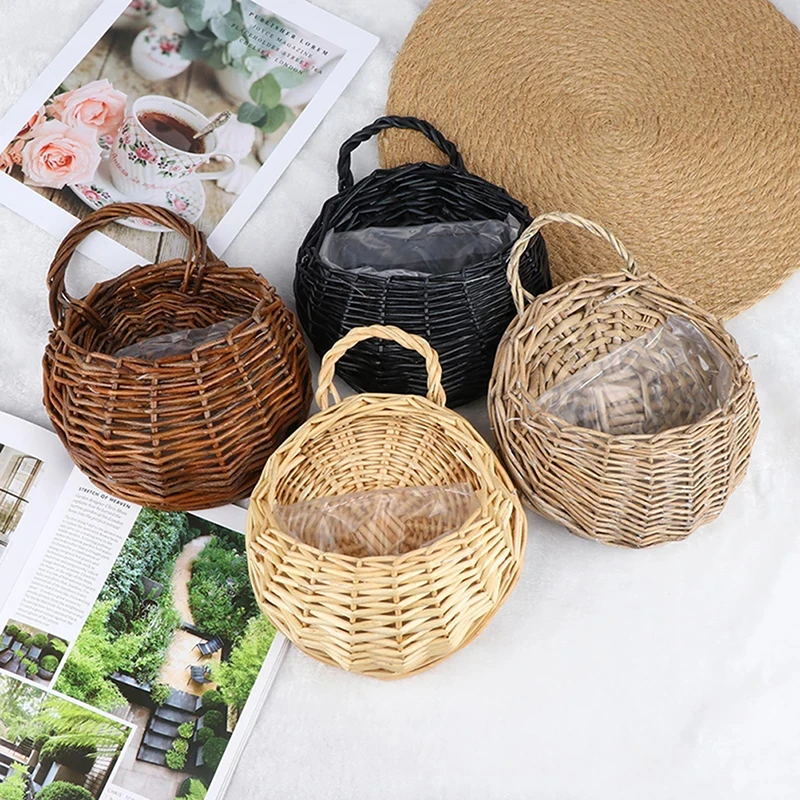 Cesto Appeso In Vimini Intrecciato Appeso A Parete Fioriera Fiore Cesto Di Vimini Cestino In Rattan Fatto A Mano Per La Decorazione Domestica Matrimon