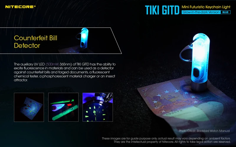 nitecore tiki gitd recarregável chaveiro luz mini lanterna futurista