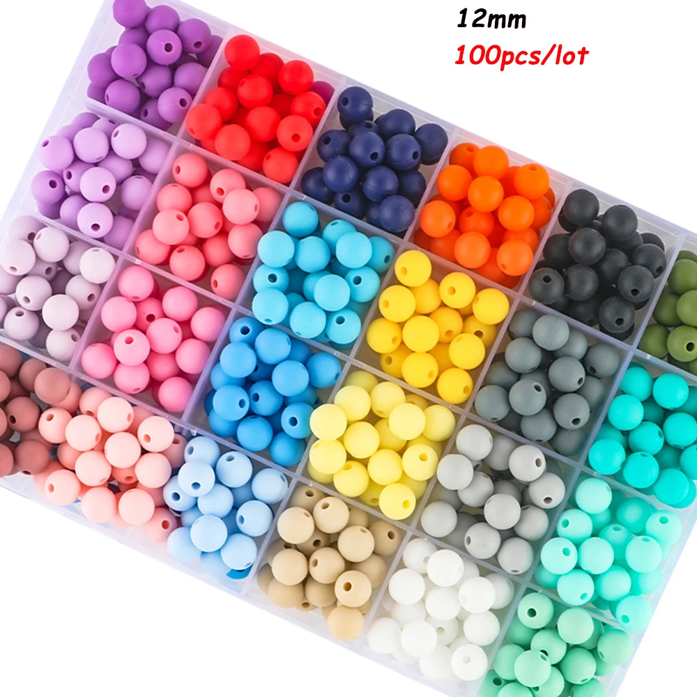 Silicon Beads 100Pcs/lot 12MM Round Shape for Jewelry Making