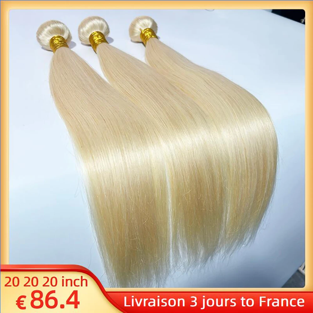 20 20 20 pouces Blonds Droits Tissage Cheveux Humains 613 Extensions Cheveux Bruts Extensions de Cheveux Vierges Non Transformés Lirvaison 3 Jours to France