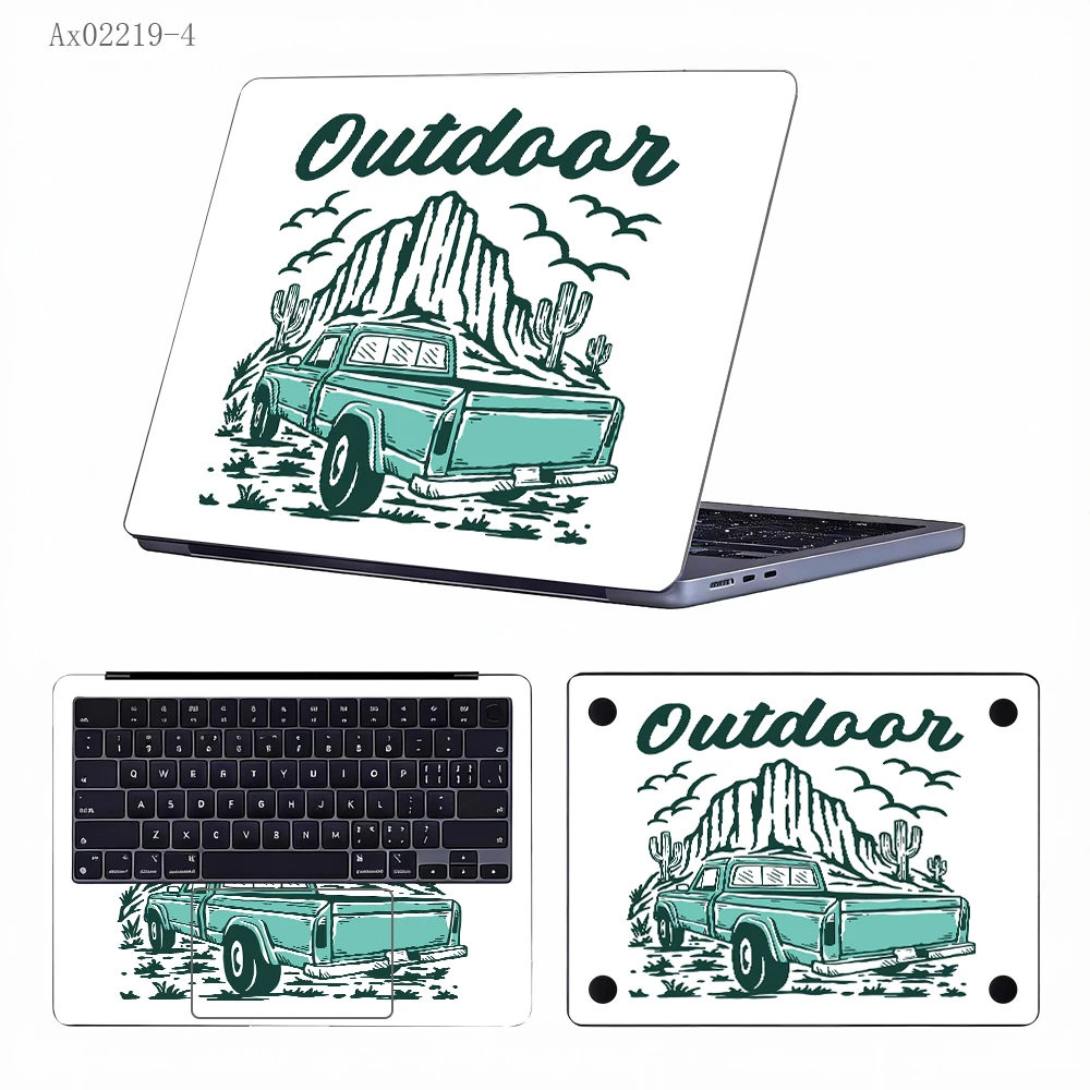 2 Pcs 레트로 야생 자연 무스 노트북 스티커 자체 접착식 선인장 MacBook 노트북 보호 스킨을 위한 이동식 노트북 커버
