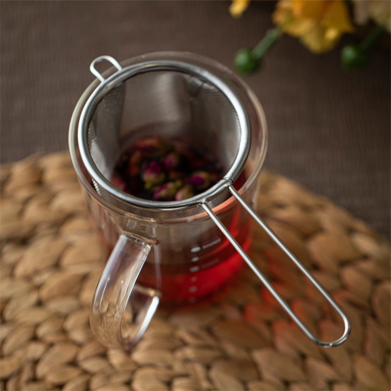 Tea Infuser Handle Fine Mesh Reusable Tea Leaf Strainer Coffee Flour Filter Handheld Sieve Teapot Kitchen Accessories tea infuser tea strainer tea filter