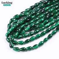 Natural Green Malachite 6*10mm Teardrop Beads - Healing Crystal for DIY Jewelry Making Earrings, Necklaces, Spiritual Protection 1