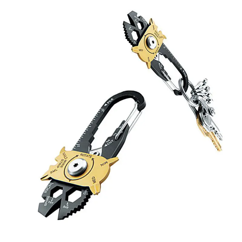 Mini Creative wheel multi-functional combination tool 20-in-1 stainless steel wrench screwdriver EDC outdoor portable gadget keychain tool multi function tool