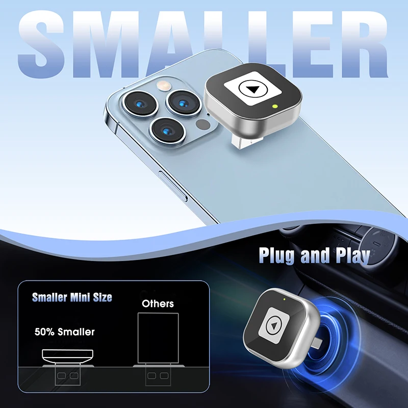 Xiaomi New Wireless CarPlay Android Auto Adapter Smart Mini Box Plug & Play, Uni