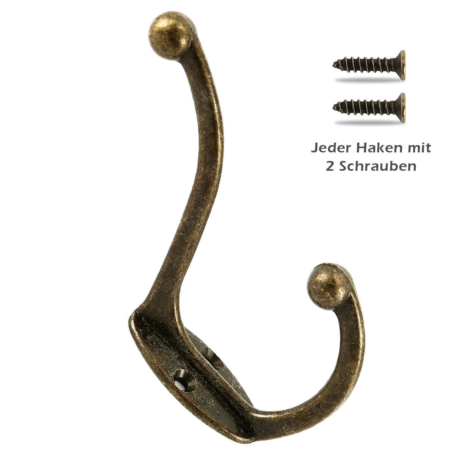 Bronze Double Coat Hooks Wall Mounted Heavy Duty