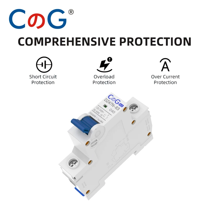 Protezione Impianti Solari Interruttore Automatico Miniaturizzato CC 1000 V 40 A DZ47‑63Z C40 Sezionatore Per Solare Fotovoltaico Interruttore Circuito CC