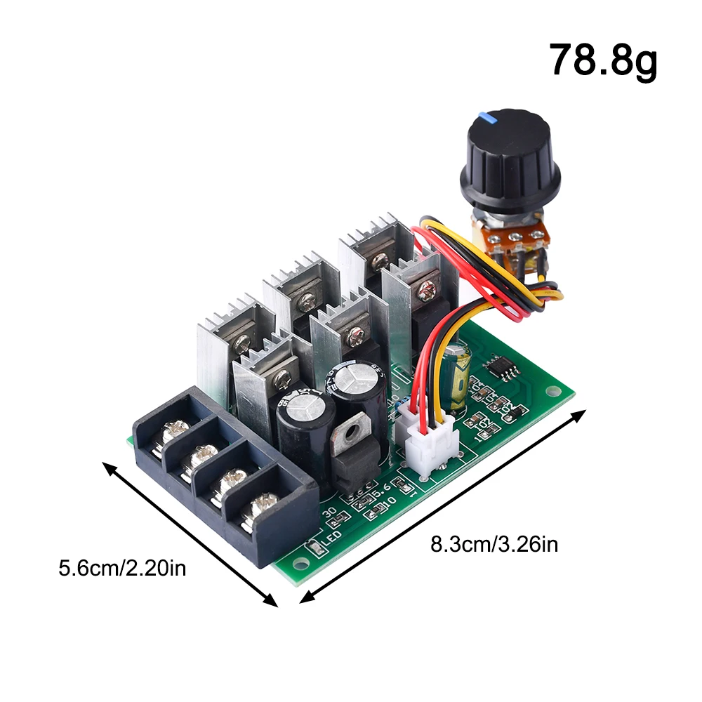 PWM DC 모터 속도 제어기, DC 9-55V, 40A, 2000W, 12V DC 모터 펌프 속도 조절기, 고출력 속도 제어기, 모터 드라이버