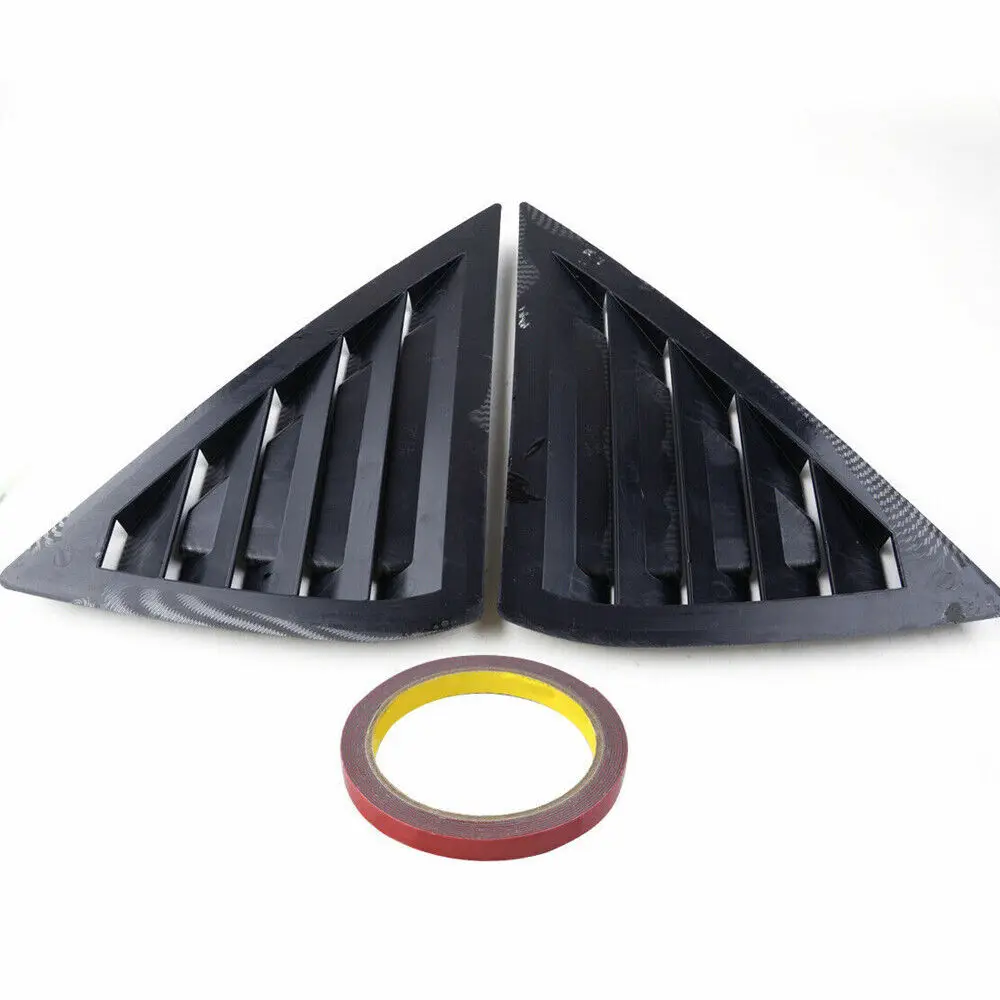 Car Rear Window Cover For Nissan Sentra Sedan 2013-Car Rear Louver Window Side Shutter Cover Trim Sticker Vent Scoop ABS Carbon Fiber