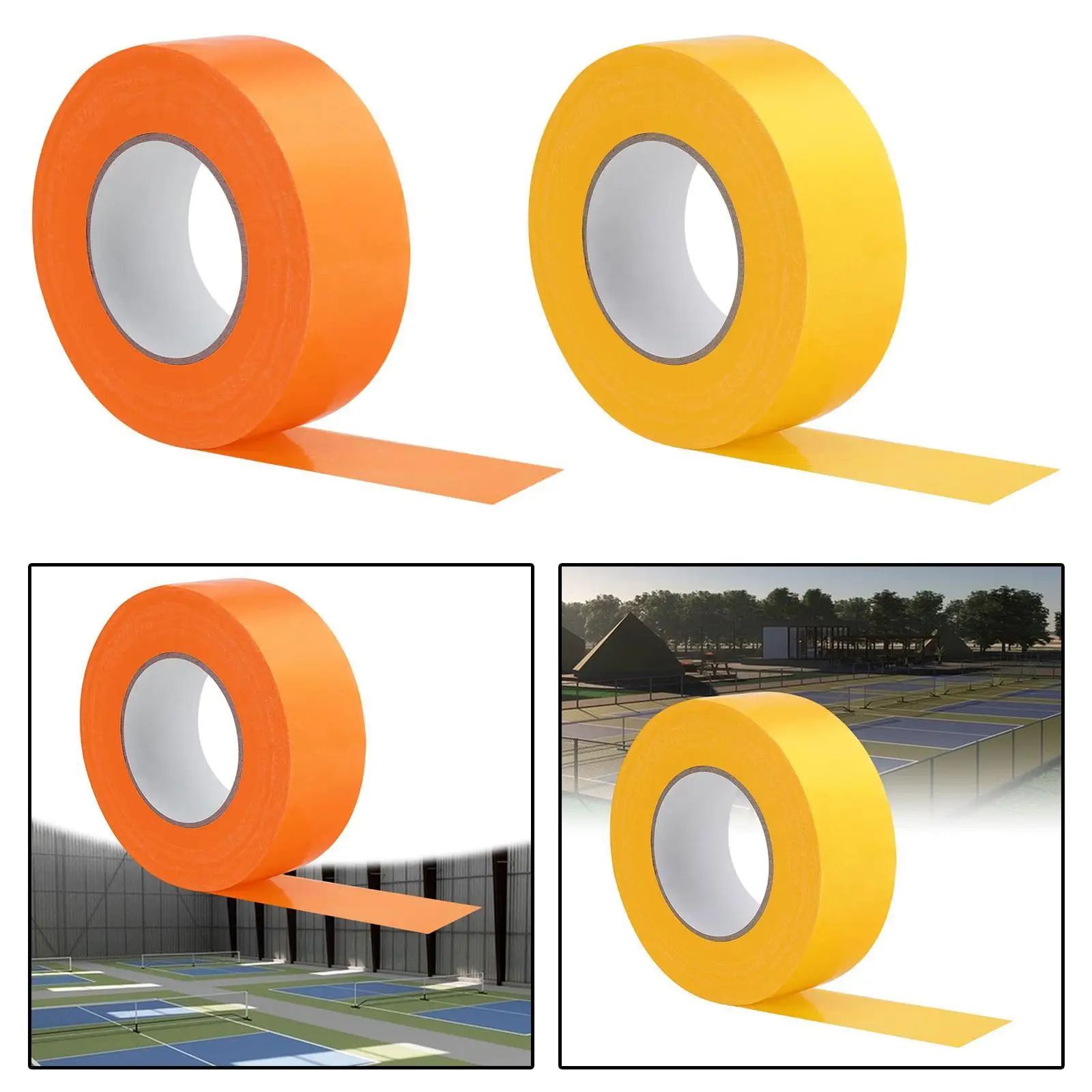 66ft Pickleball Court Tape Badminton Lines Tape Temporary Supplies Multipurpose Sports Field Flagging Tape for Games Tennis