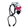 Keychain Cute Girl Butterfly Knot Hook Weaving Rope Cool Black Love Bag Pendant Pendant Mobile Phone Chain 6