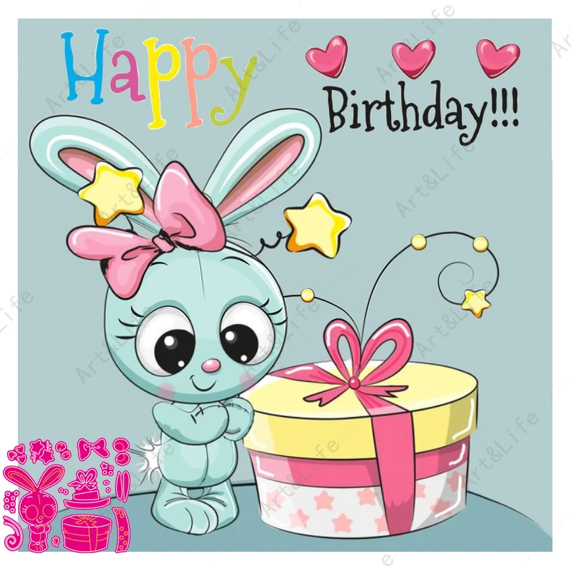 

Birthday Cake New Metal Cutting Dies Easter Bunny for Scrapbooking Album Stencils Die Cut Embossing Crafts Knife Mold Cut Die
