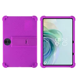 Kid - Friendly Soft Silicone Adjustable Stand Tablet Case - TCL TAB 11 FE (PURPLE)
