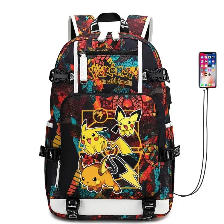

Pokémon Joint Schoolbag Male Pikachu Genggui Jenny Turtle Charmander Backpack Large Capacity Personality Zipper Shoulders