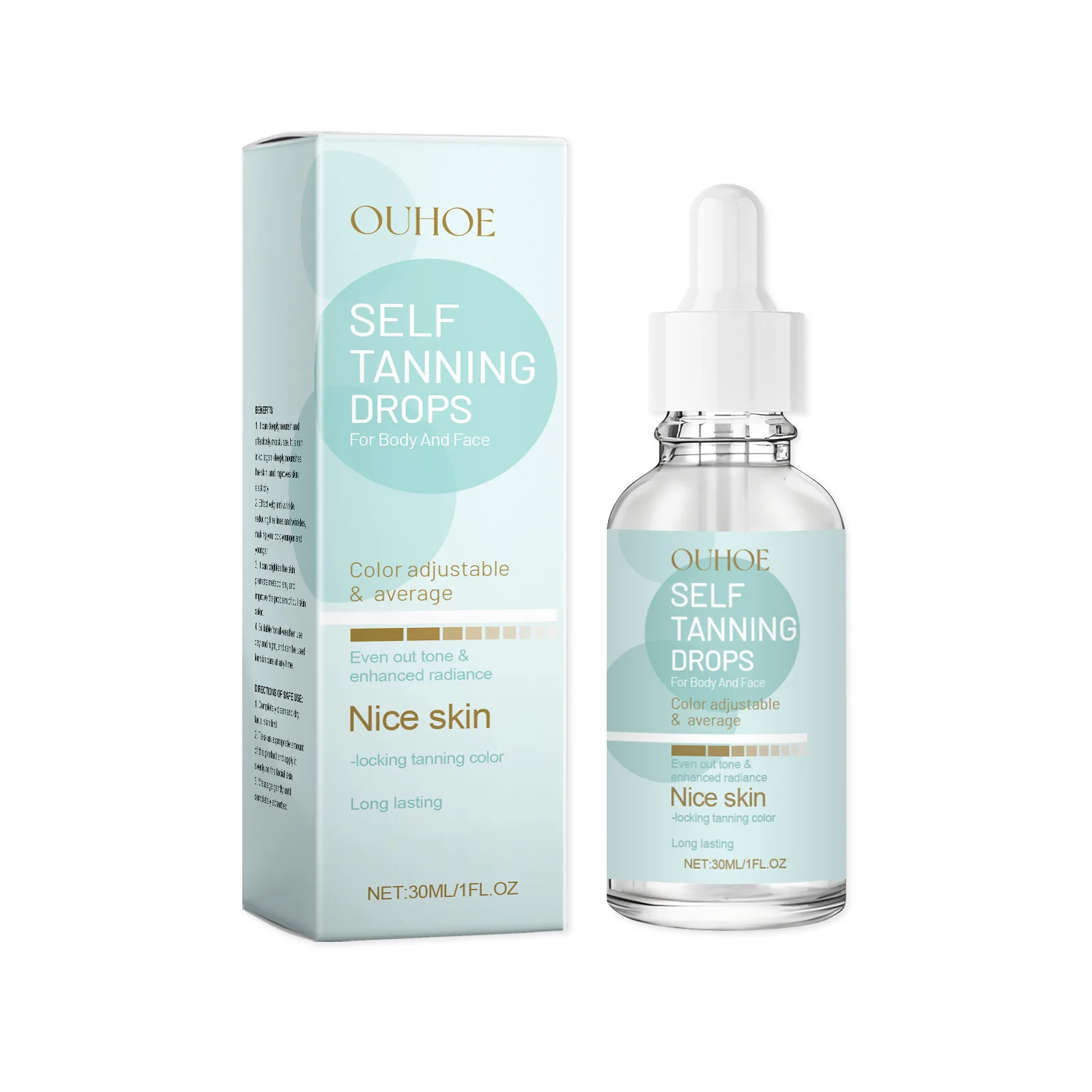 Sunless Tanning Lotion Self Tanning Drops Bronzed Indoor Naturally Darken Face Body