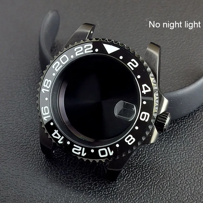 40MM Sapphire Glass GMT Bidirectional Rotation Watch Case with Accessories