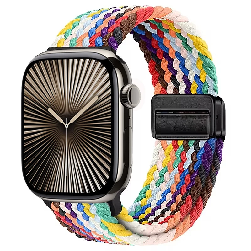 Nylon Braided Magnetic Loop Strap with Metal Accents