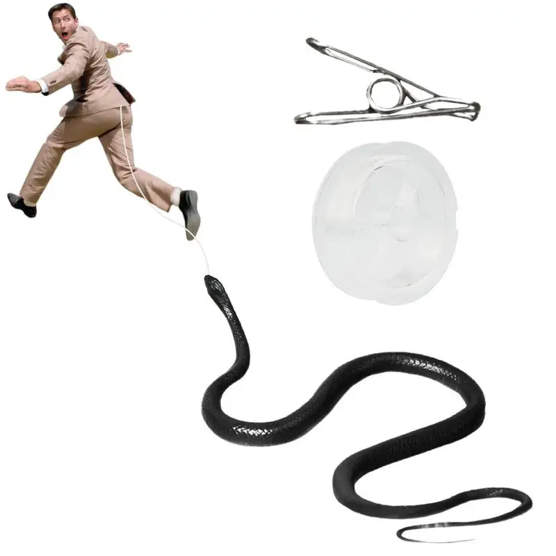 

Funny Large Realistic Rubber Snake Prank With String And Clip Rubber Fake Snake Model Fashion Halloween Tricky Kids Toys