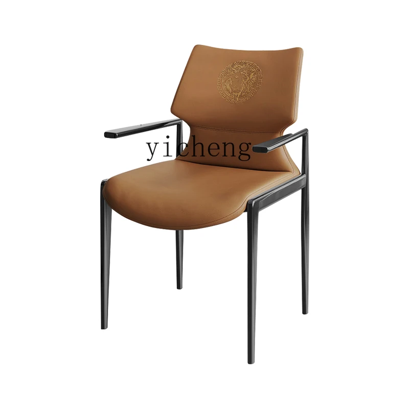 

ZK Minimalist Leather Dining Chair Restaurant Home Dining Chair Simple Modern
