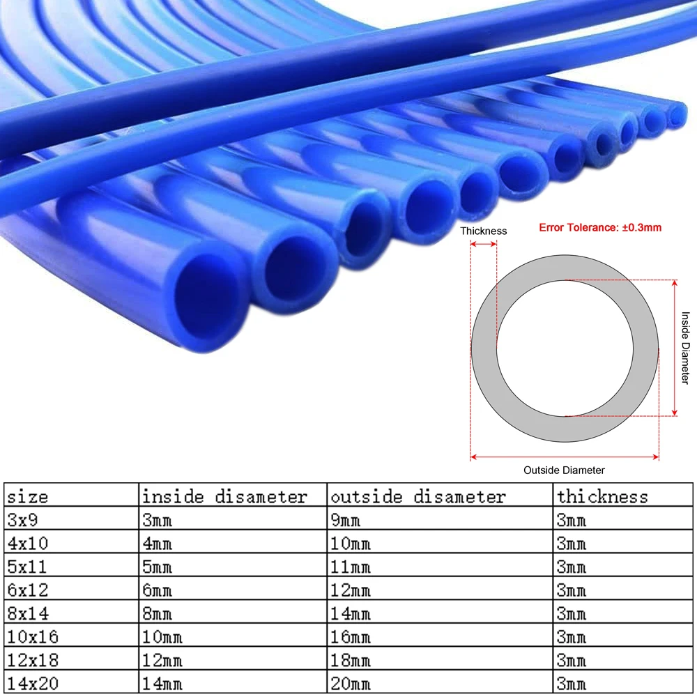 1Meter 3mm Thickness Car Vacuum Silicone Hose Universal Inner Diameter 3/5/4/6/8/10/12/14mm Racing Line Pipe Tube