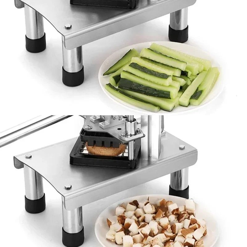 Manual Fries Machine Commercial Vegetable Fruit Meat Chopper Dicer Cutting Machine Stainless Steel Potato Cutter Vertical Dicer 6