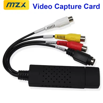 Scheda di acquisizione video USB MZX Easy Cap per convertire VHS, VCR, Mini DV, Hi8, DVD in digitale, con RCA/S-video, USB 2.0, Registratore audio/video.