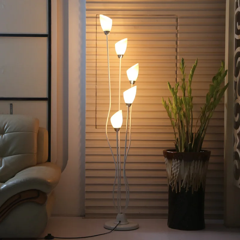 

Romantic Branch Flowers Floor Lamp Living Room Bedroom Hotel Office Decor Lighting Fixtures E27 White Glass