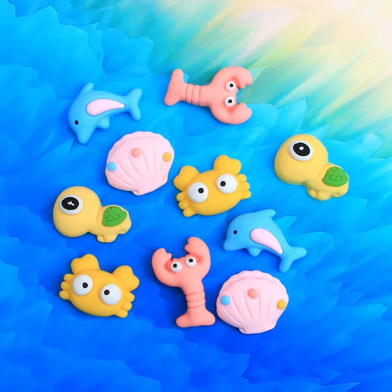 

10pcs Resin Ocean Fishes Flatback Cabochons Big Seashell Resin Cabochon Embellishments Scrapbook Craft DIY Hair Accessories