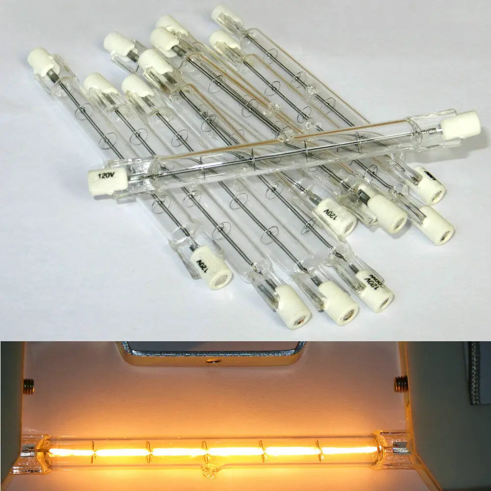 10 HALOGEN LIGHT BULB 120V 100W 100 WATT J TYPE T3 118mm