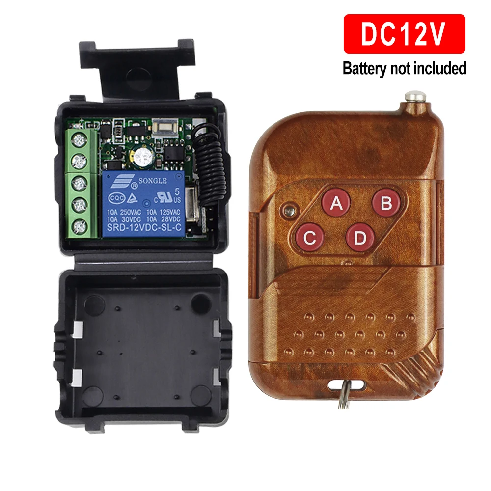 The New Universal 433Mhz Wireless Remote Control Switch DC 12V 24V 1CH Relay Receiver Module & Learning Code Transmitter Remotes