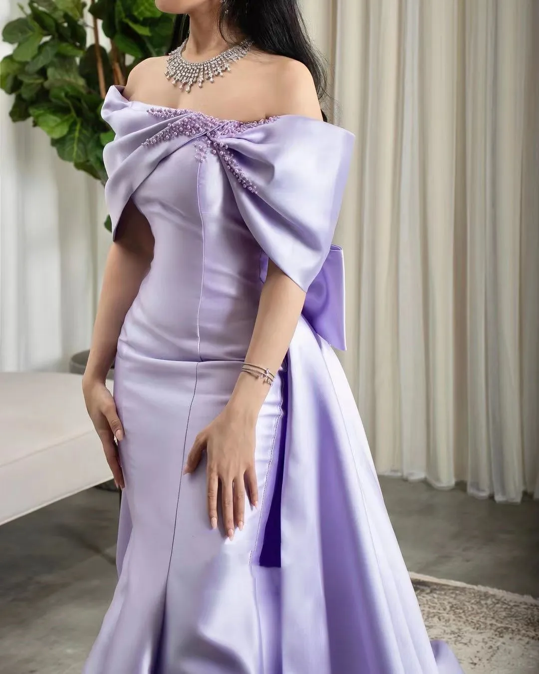 Customized Evening Dresses Mermaid Sweep Train Sleeveless Backless New  Style 2023 Beads Off-The-Shoulder Formal Occasion Prom Go - AliExpress 320