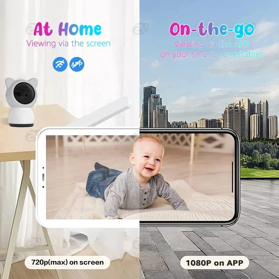 Wireless Baby Monitor Video Baby Monitor 5" 3MP Baby Monitor Babyphone Wireles Security PTZ Video Camera HD Night Vision Bebe Nanny VOX Lullabies Temperature Humidity