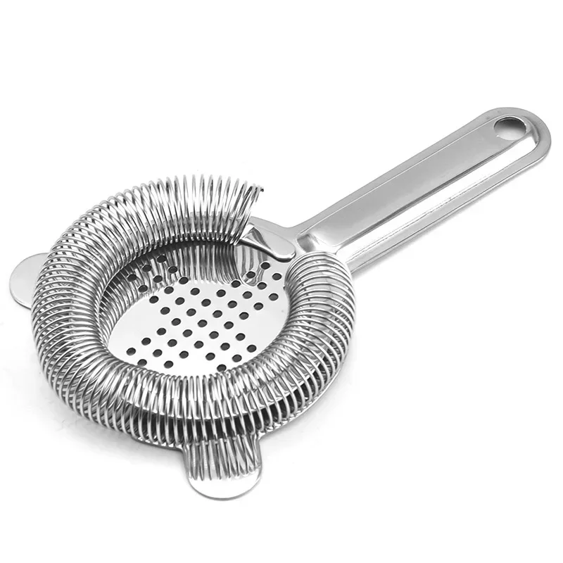 New Cocktail Strainer Stainless Steel Cross-Shaped Bar Strainer with Spring Bar Tool Drink Bartender Tools for Home