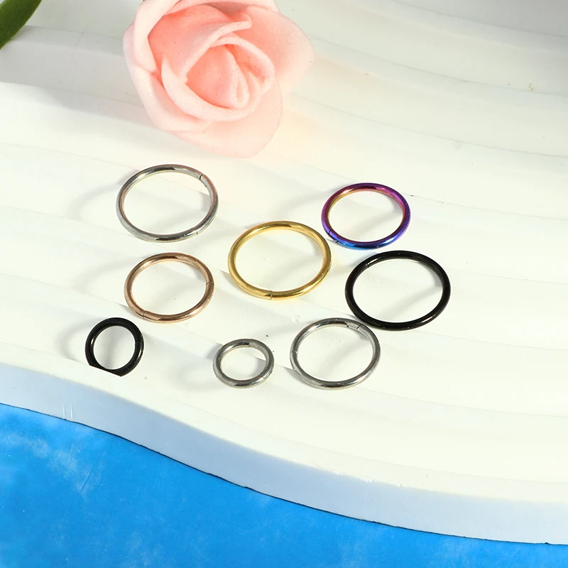 Mix 30pcs 16G Titanium Nose Ring Hoop Cartilage Hoop Earrings for Women Men Septum Ring Tragus Conch Helix Daith Lip Piercing