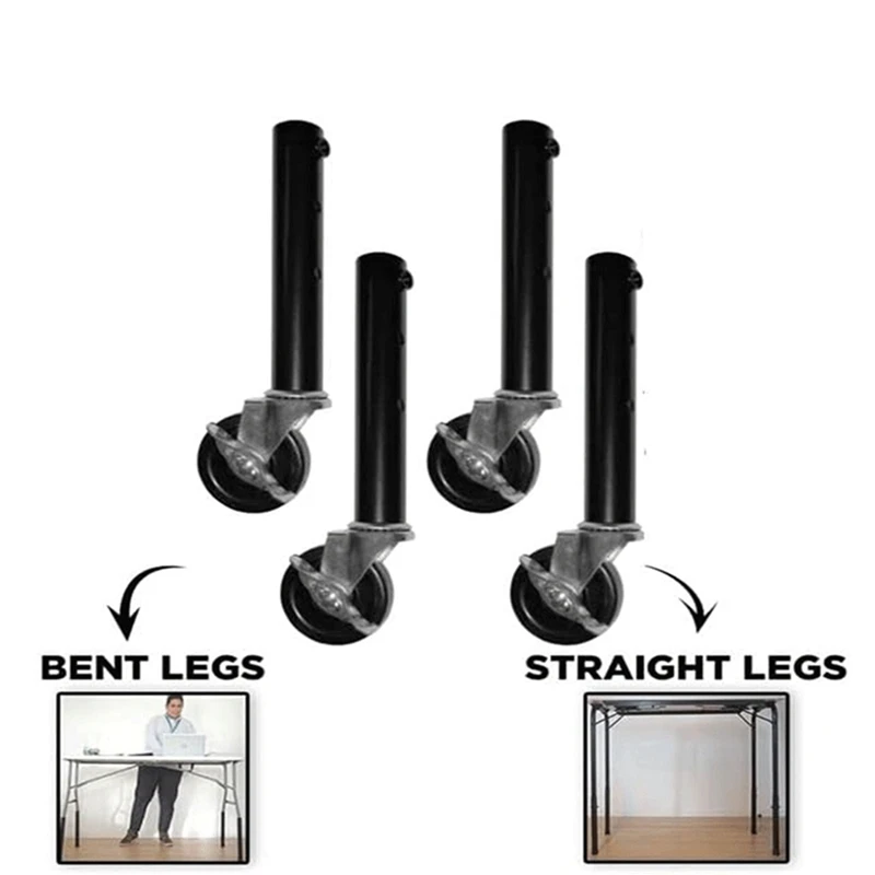 Table Leg Extension For Folding Table Castors-Pack Of 4 Risers With Wheels For Straight And Curved Legs Easy To Use 51Cm