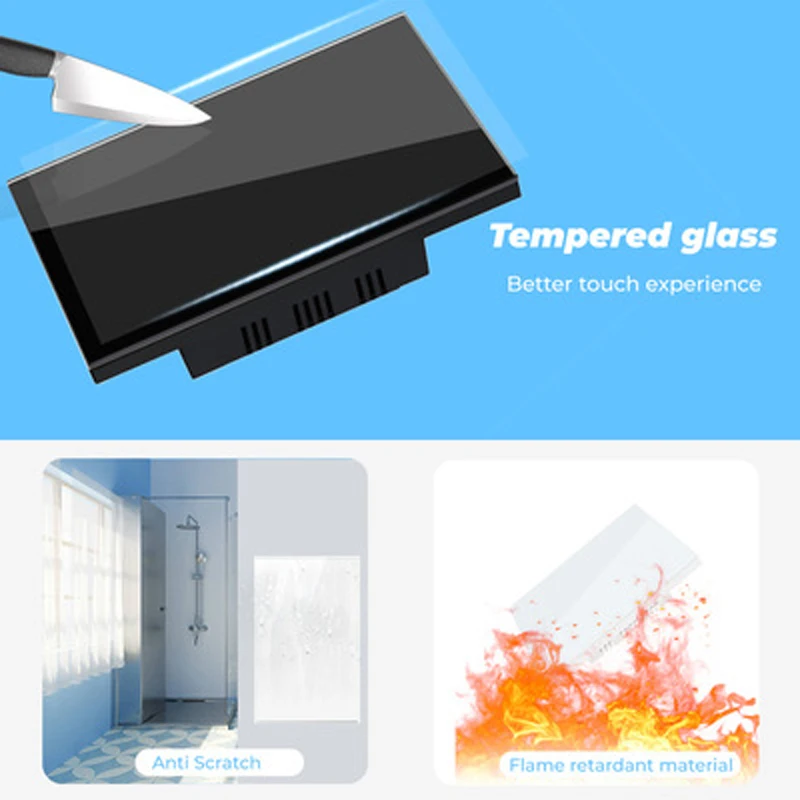 American Standard Wall Bottom Box Baffle Toughened Crystal Glass Switch Panel Wall Socket Blank Panel