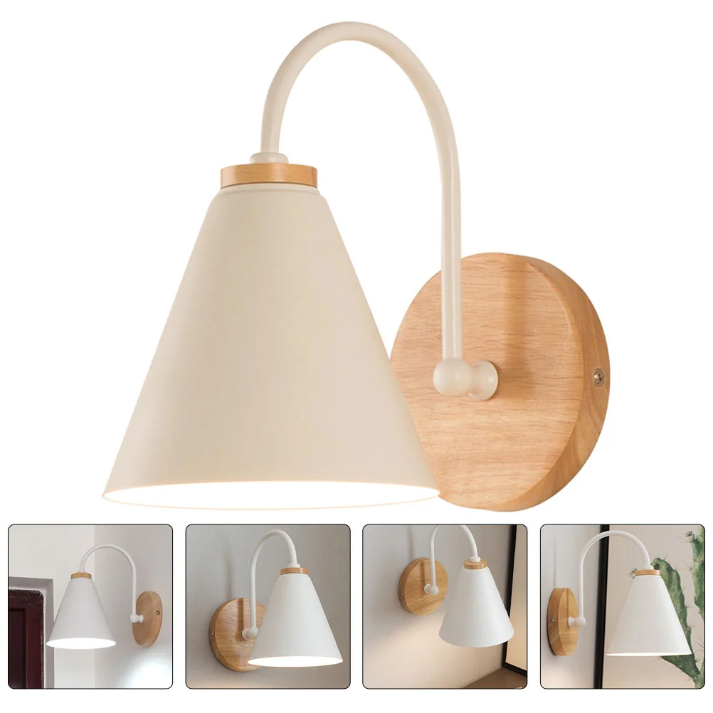

Wall Lamp Simple Style Decor Light Wood Trim Decorative Lights Home Decoration Iron Porch Retro