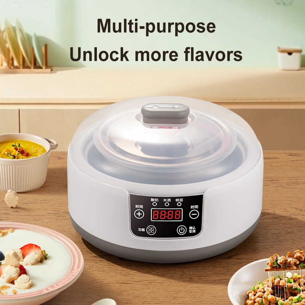 1.2L Automatic Yogurt Maker Constant Temperature Household Natto Maker Low Noise Multi-Function Yogurt Machine for Home Kitchen